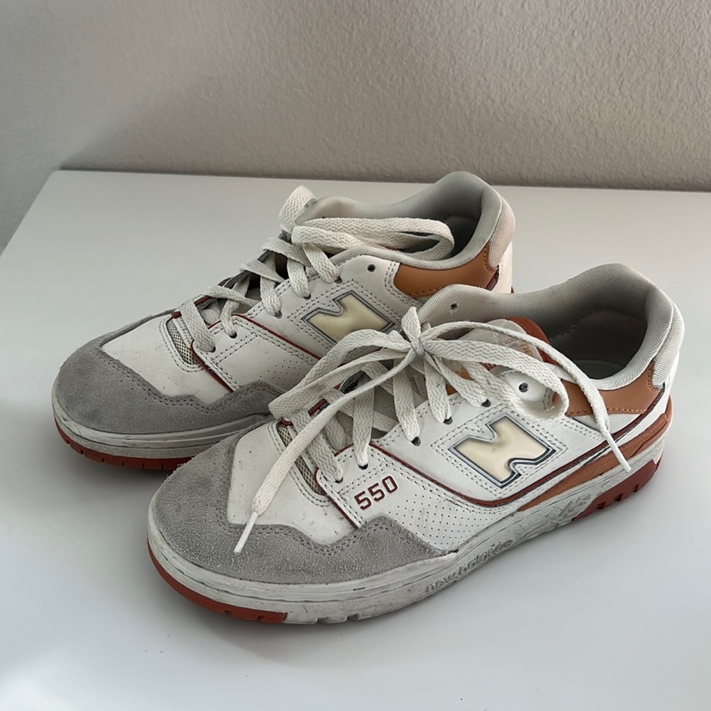 Orange & White New Balance 550